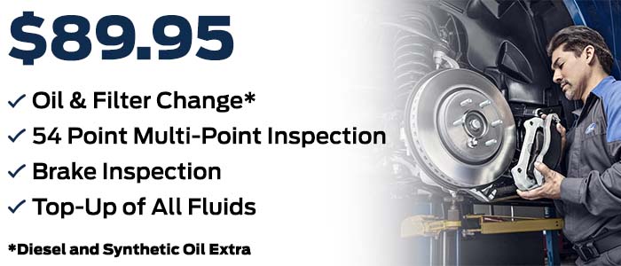 $89.95 - Oil & Filter Change, 54 Point Multi-Point Inspection, Brake Inspection, Top-Up of All Fluids. *Diesel and Synthetic Oil Extra